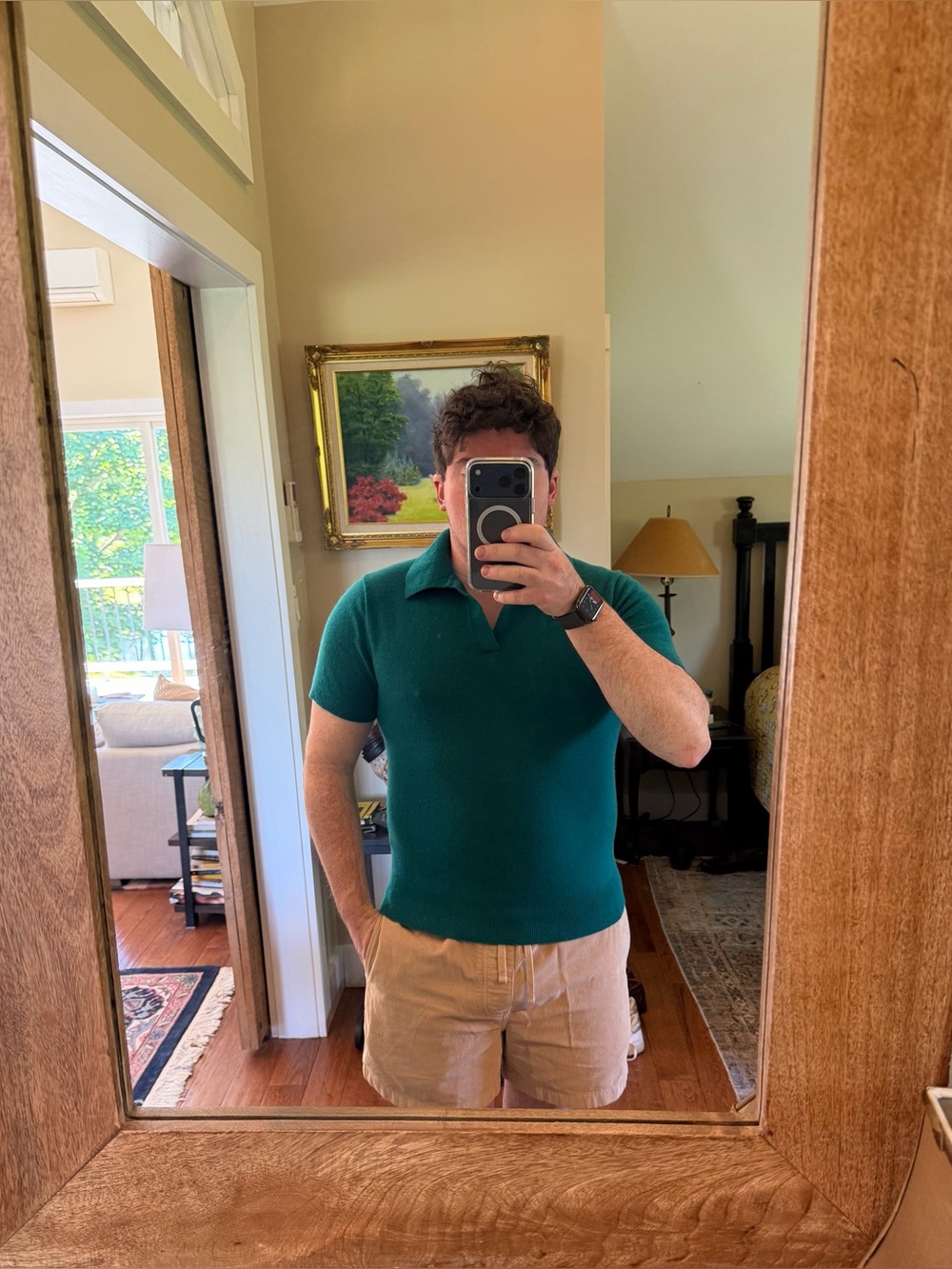 J. Crew Teal Short-Sleeve Polo Sweater